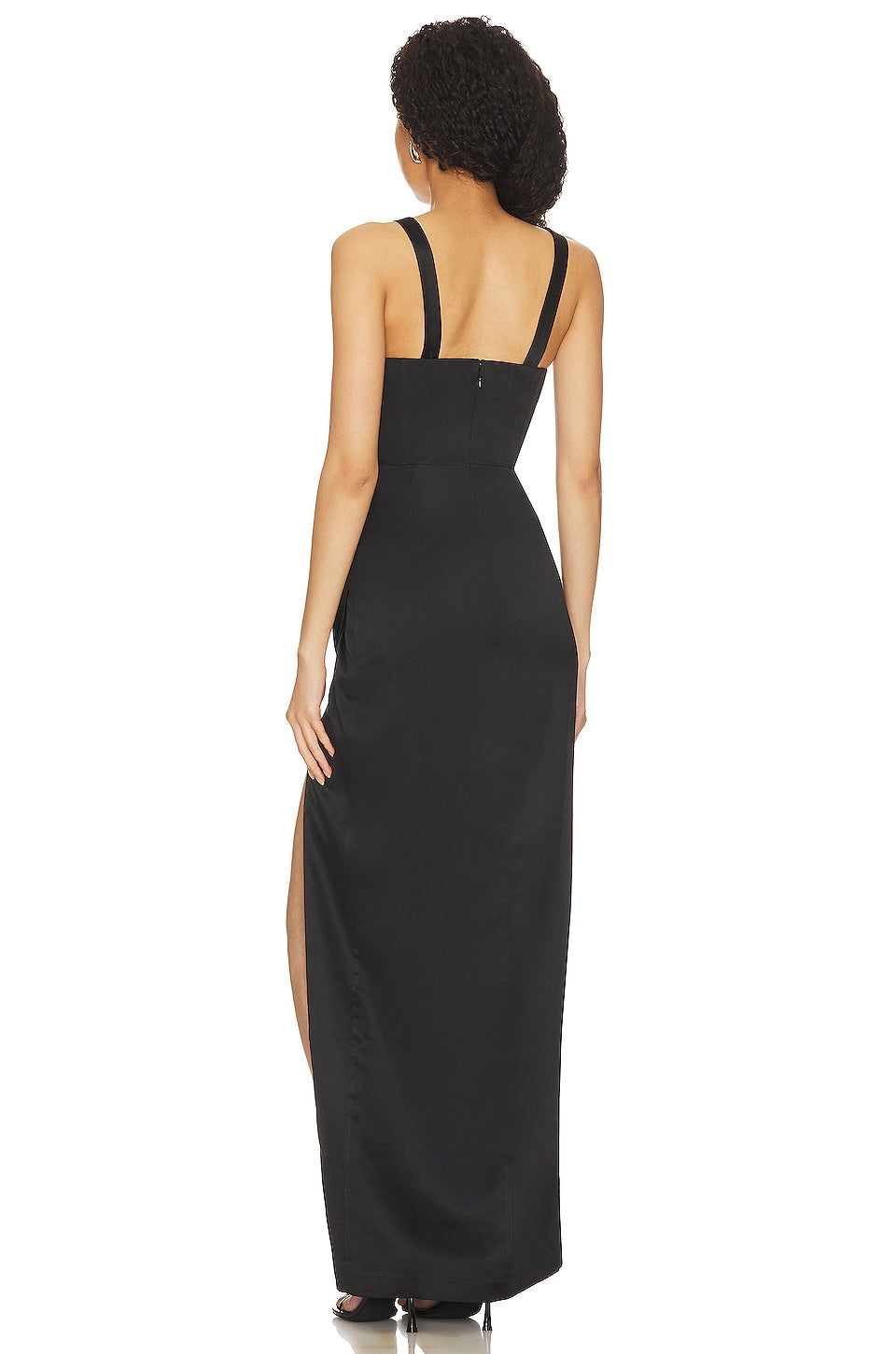 Long Dress with Crossed Neckline and Straps