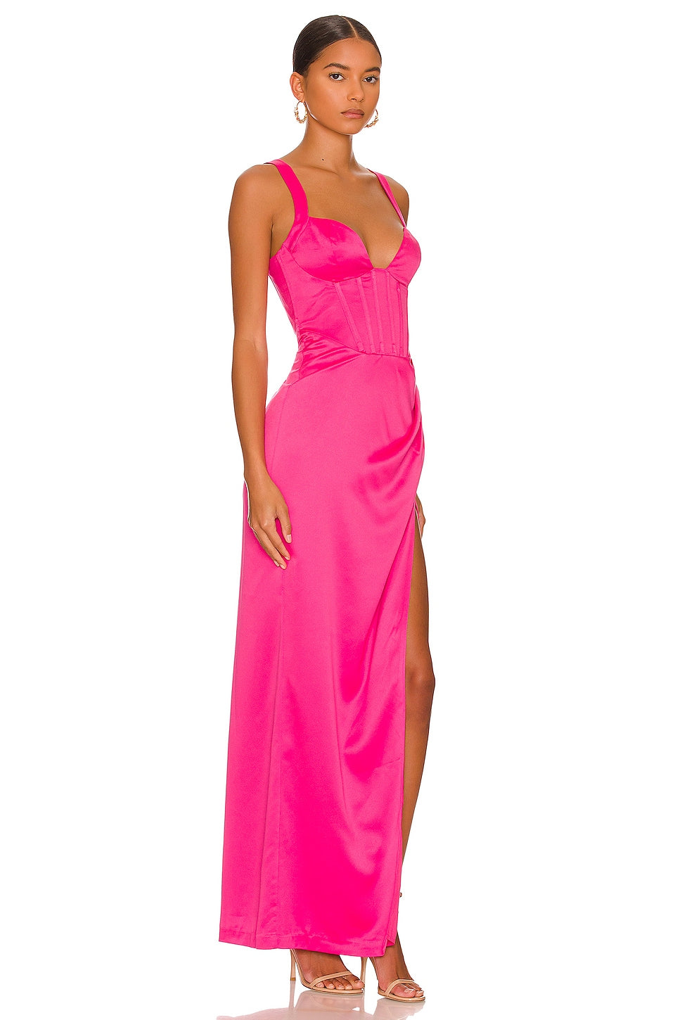 Long Dress with Crossed Neckline and Straps