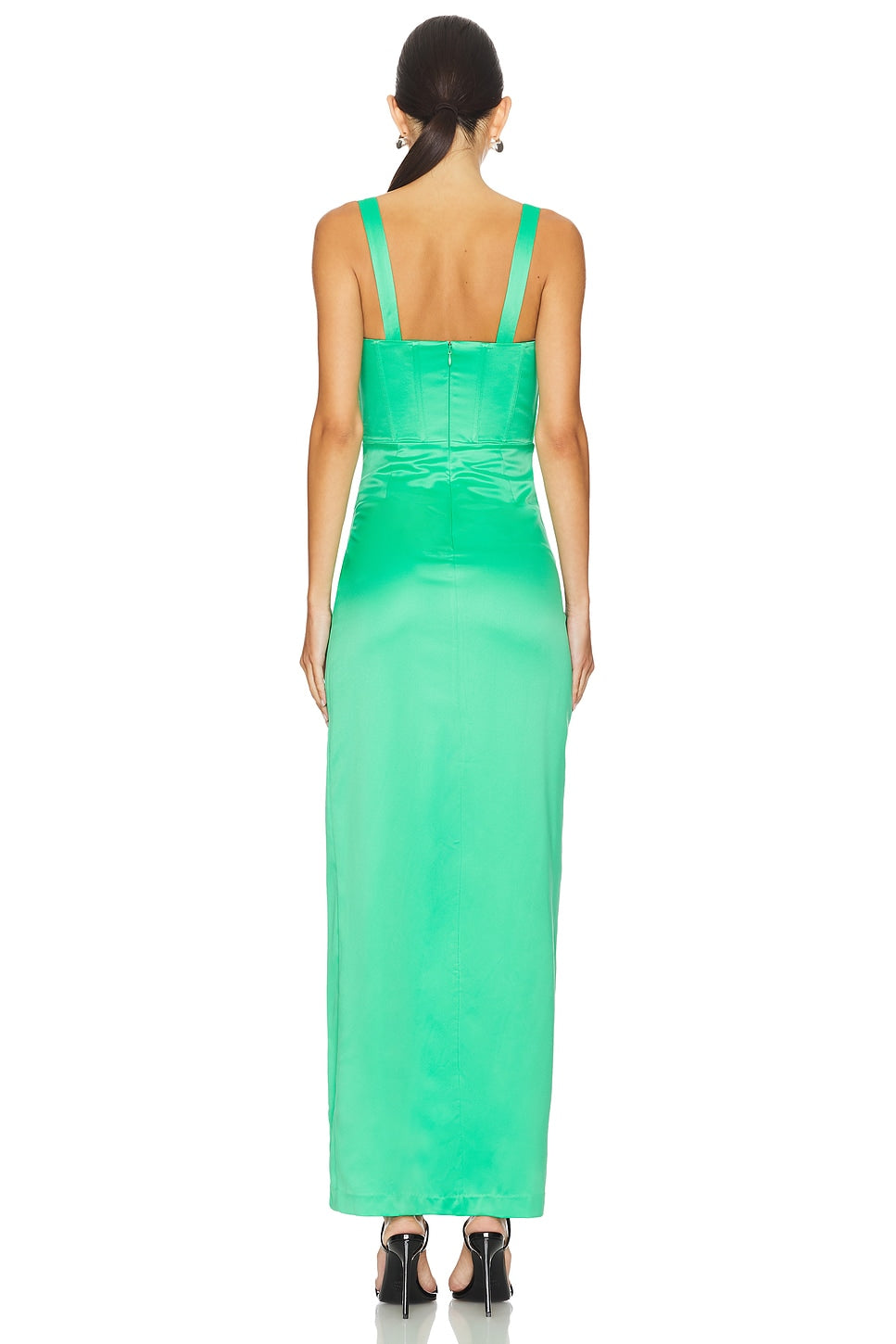 Long Dress with Crossed Neckline and Straps