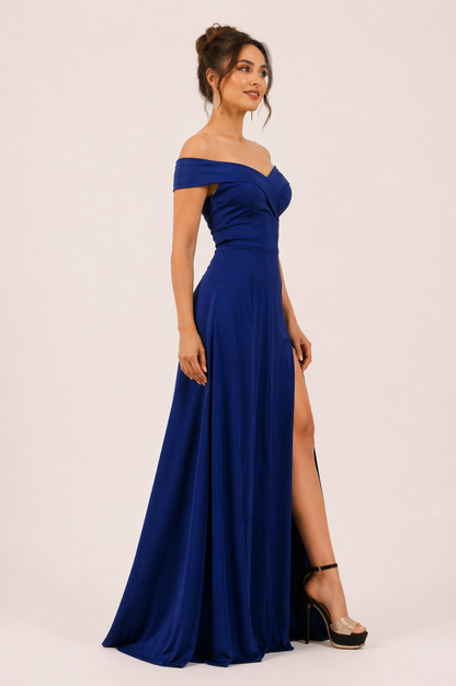 Scarlet Grace Off-Shoulder Gown