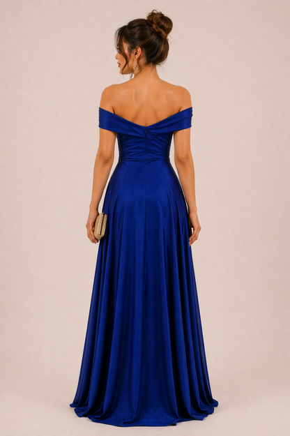 Scarlet Grace Off-Shoulder Gown