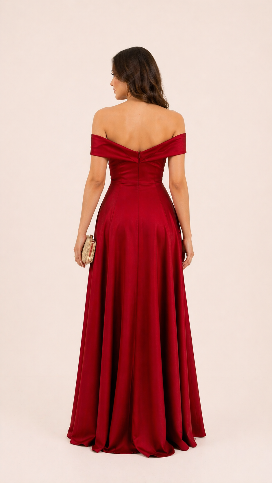 Scarlet Grace Off-Shoulder Gown