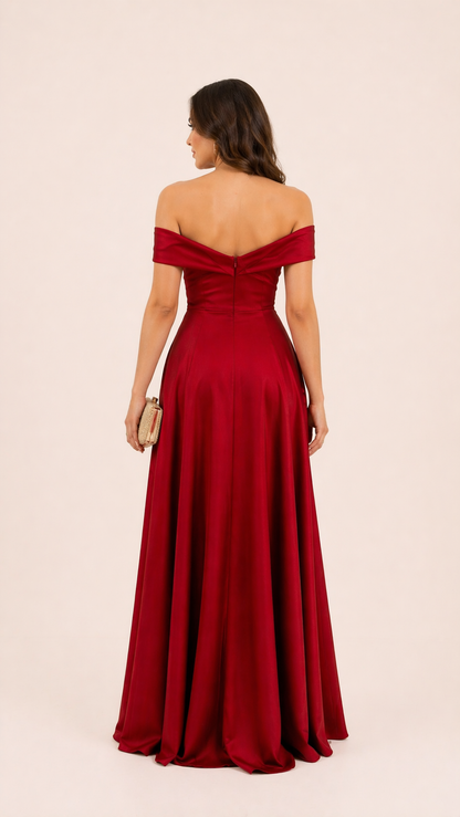 Scarlet Grace Off-Shoulder Gown
