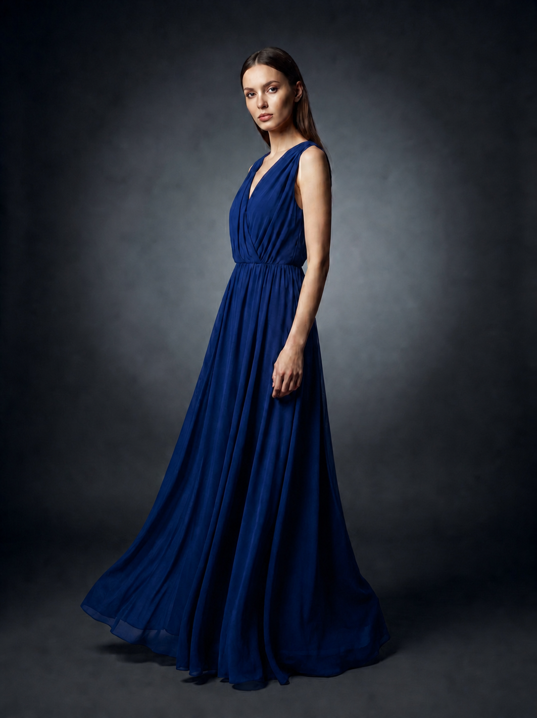 Elegant Sleeveless V-Neck Maxi Dress for Women