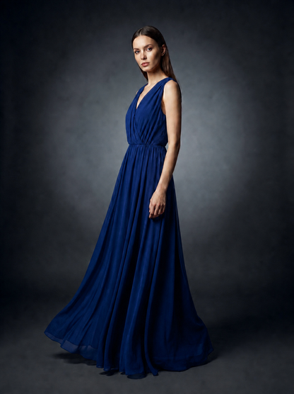Elegant Sleeveless V-Neck Maxi Dress for Women