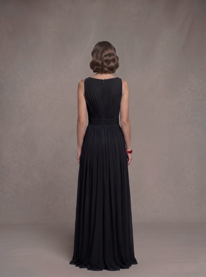 Sleeveless Pleated Gown