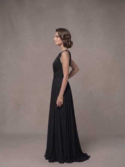 Sleeveless Pleated Gown