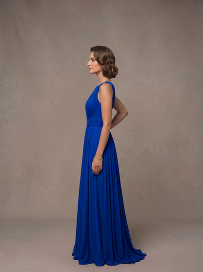 Sleeveless Pleated Gown