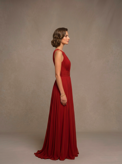 Sleeveless Pleated Gown