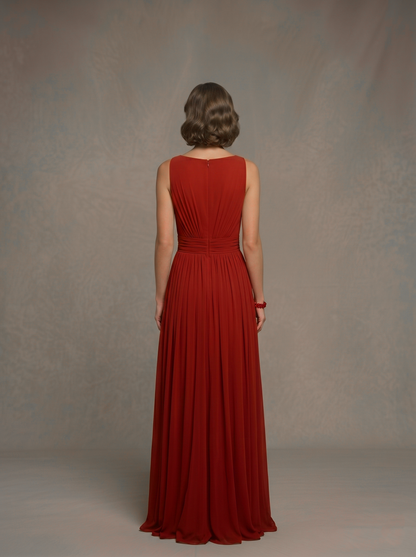 Sleeveless Pleated Gown