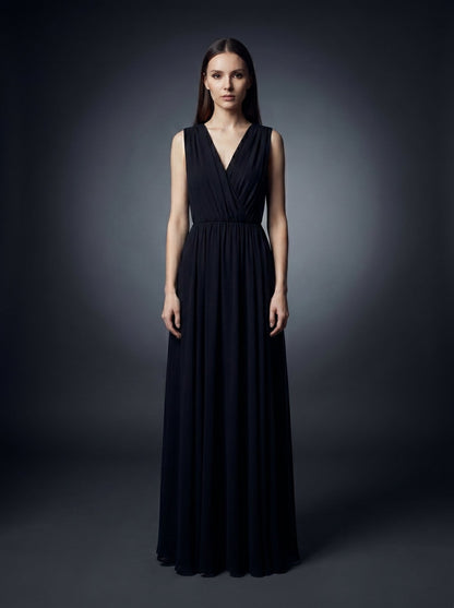 Elegant Sleeveless V-Neck Maxi Dress for Women