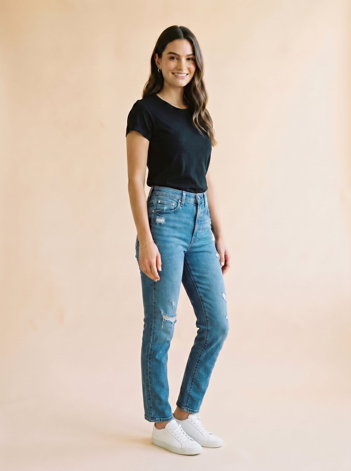 Women Pure Cotton Slim Fit T-shirt